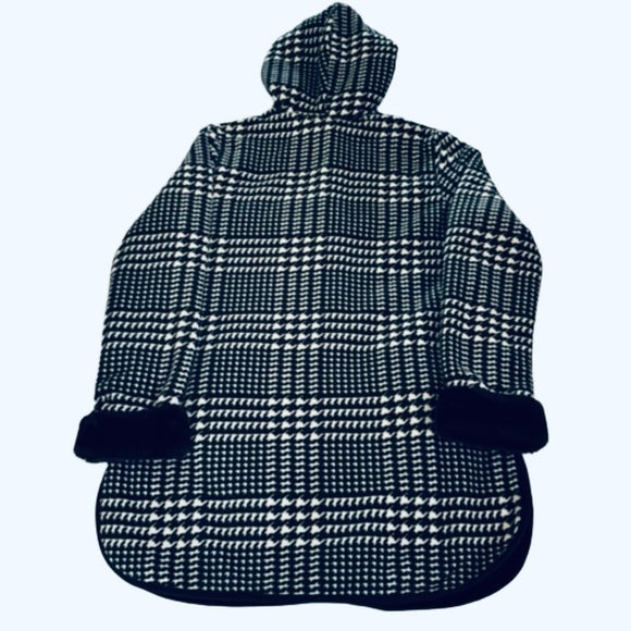 Ike Behar Hooded Jacket, Size S, Black & White - Picture 2 of 11